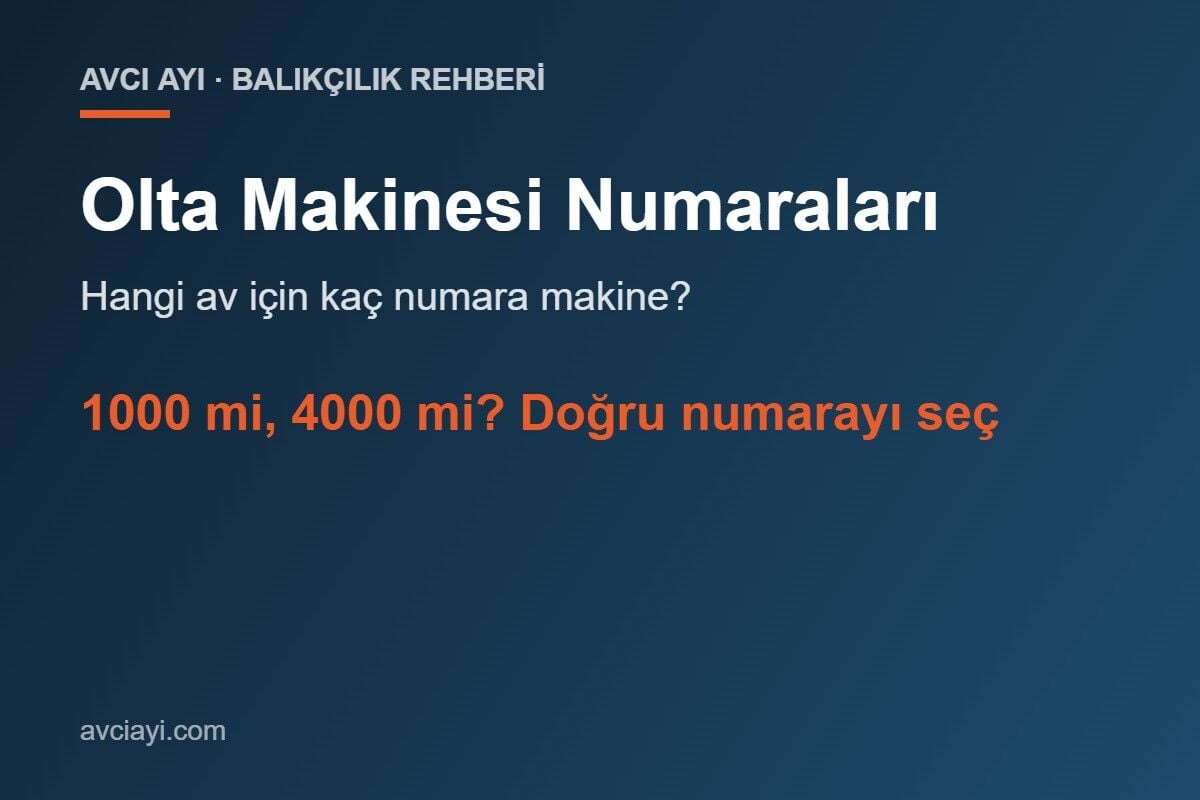 Olta Makinesi Numaraları Ne Anlama Gelir? Hangi Av İçin Kaç Numara