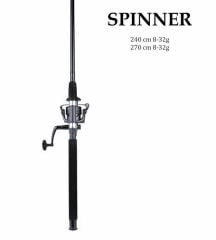 Alesta Spinner 2.70m 8-32 gr Atarlı Spin Olta Kamışı