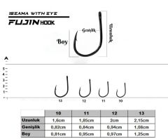 Fujin Iseama With Eye Delikli Olta Kancası