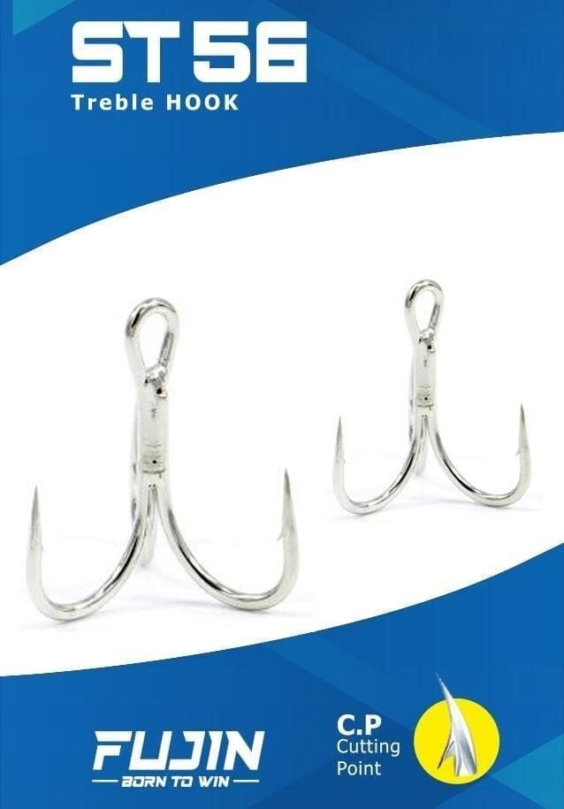 Fujin ST56 Üçlü Maket Balık iğnesi Nickel 6'lı Paket