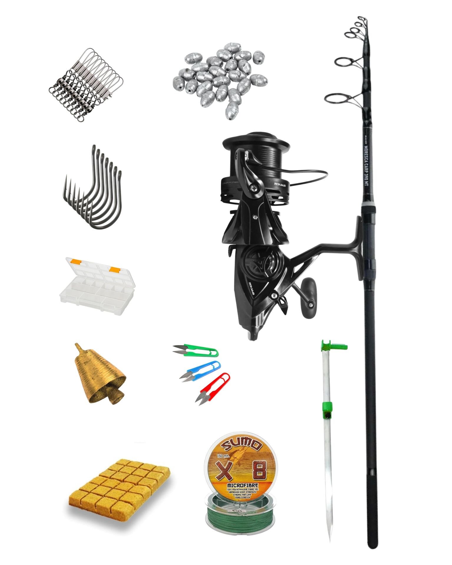 Bauer Profosyonel Tam Takım Sazan Seti