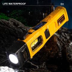 Wison Cam Kıracaklı Dijital Göstergeli Mıknatıslı Şarjlı Acil Durum Tamirci Feneri WS-1414