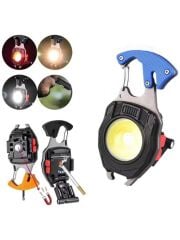 Powerdex PD-808 Çok Fonksiyonlu Tornavida Düdük Şişe Açacağı Ateş Yakıcı Mıknatıslı Type-C Şarjlı Anahtarlık Fener