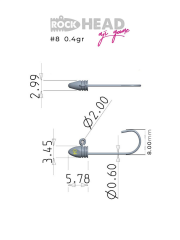Fujin Rock-Head 8no Aji Game Jighead