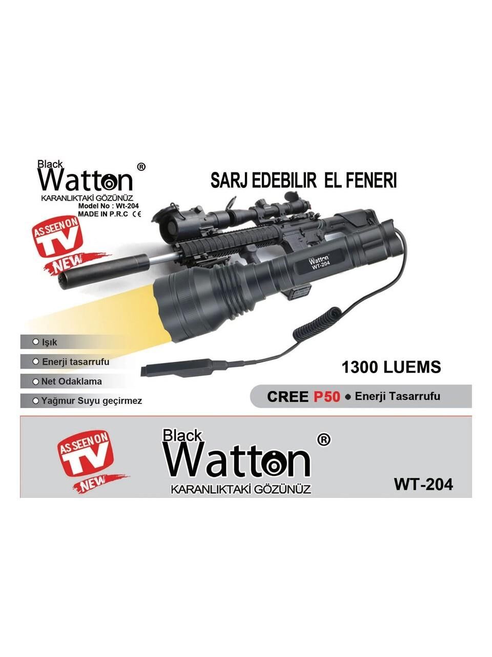 Watton WT-204 El ve Tüfek Feneri (Sarı) 1300 Lümen