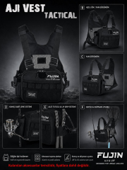Fujin Tactical Vest Black Balıkçı Yeleği
